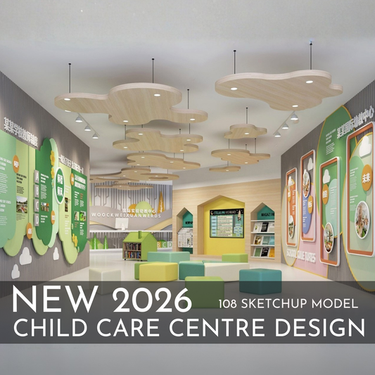 2026 New Child Care Design | 108 SketchUp 3D Models | Interior Asset Pack