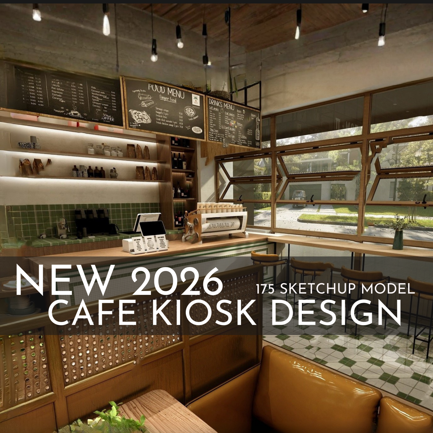 175 Cafe Kiosk Design SketchUp 3D Models | 2026 New Design | Interior Asset Pack