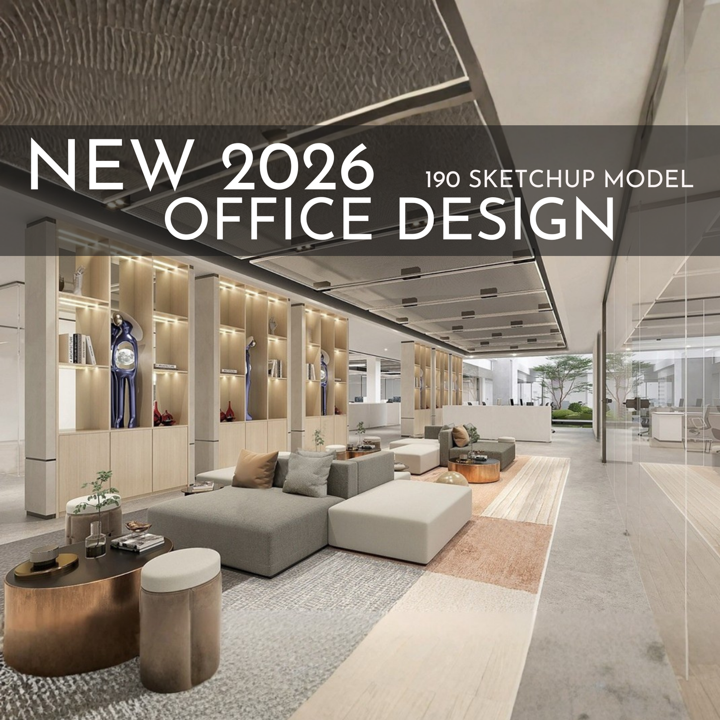 Office Design | 190 SketchUp 3D Models | Corporate Interior Asset Full Bundle
