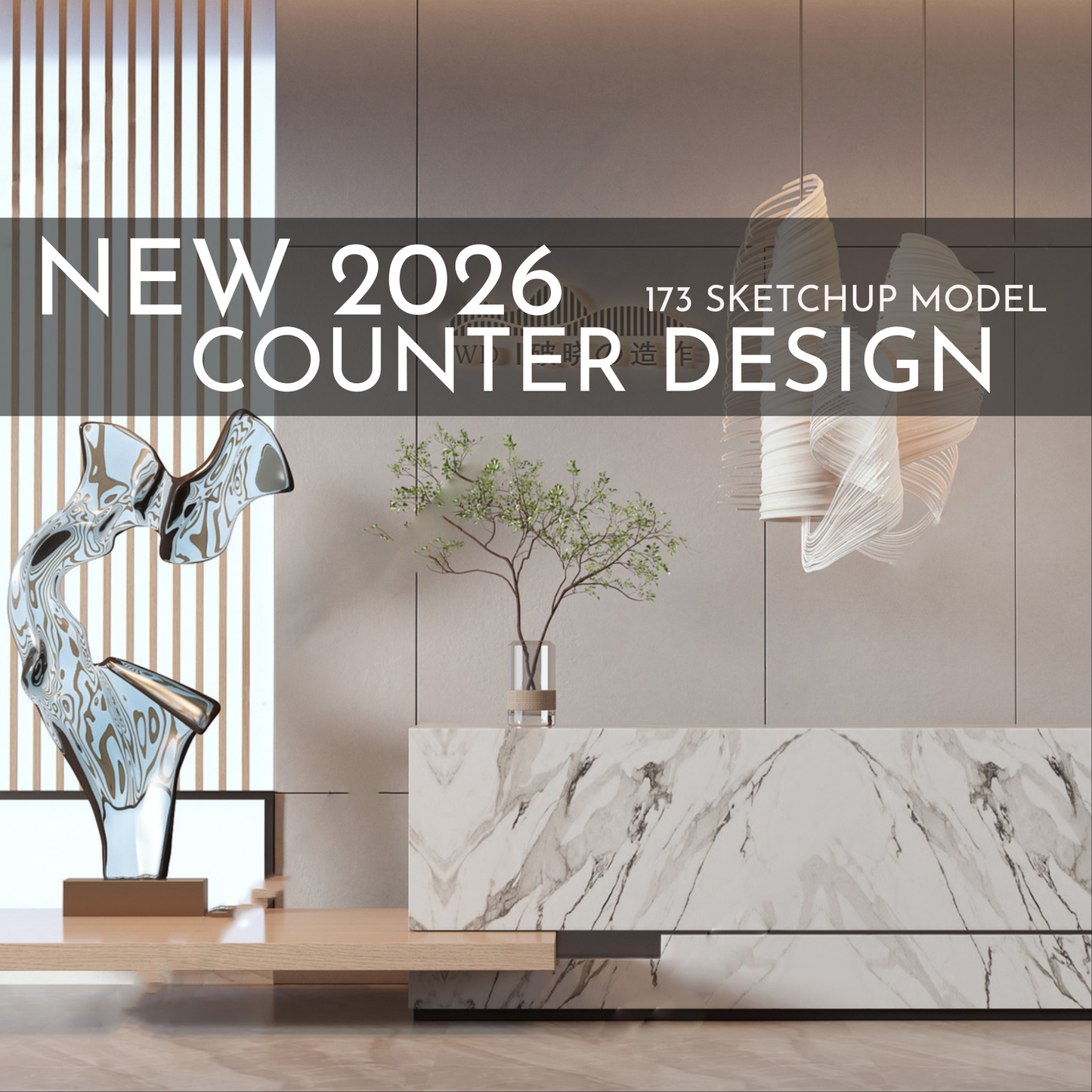 Counter Design | 173 SketchUp 3D Models | Commercial Interior Asset Full Bundle
