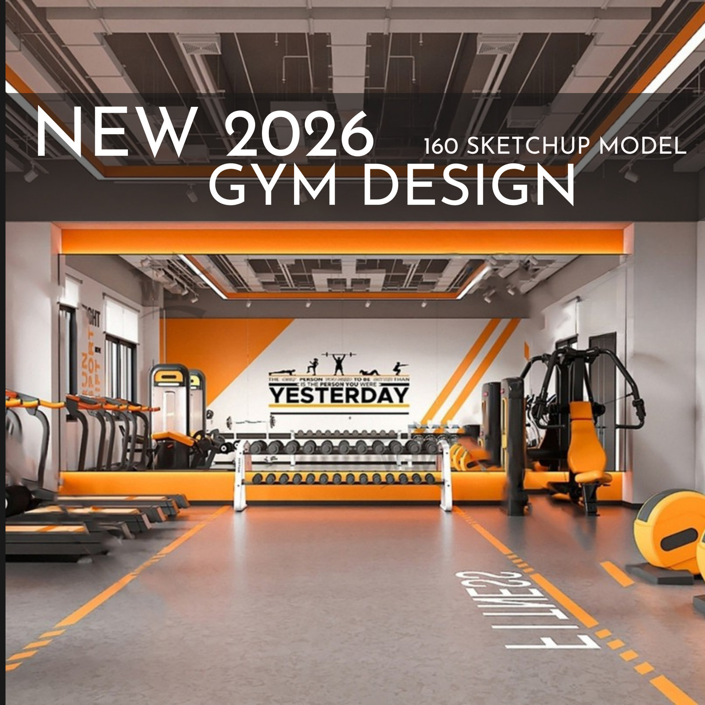 Gym Design | 160 SketchUp 3D Models | Commercial Interior Asset Full Bundle