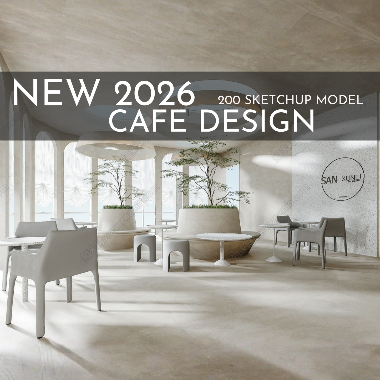 2026 NEW!  200 CAFE  - Sketchup 3D CAFE Interior Design Model