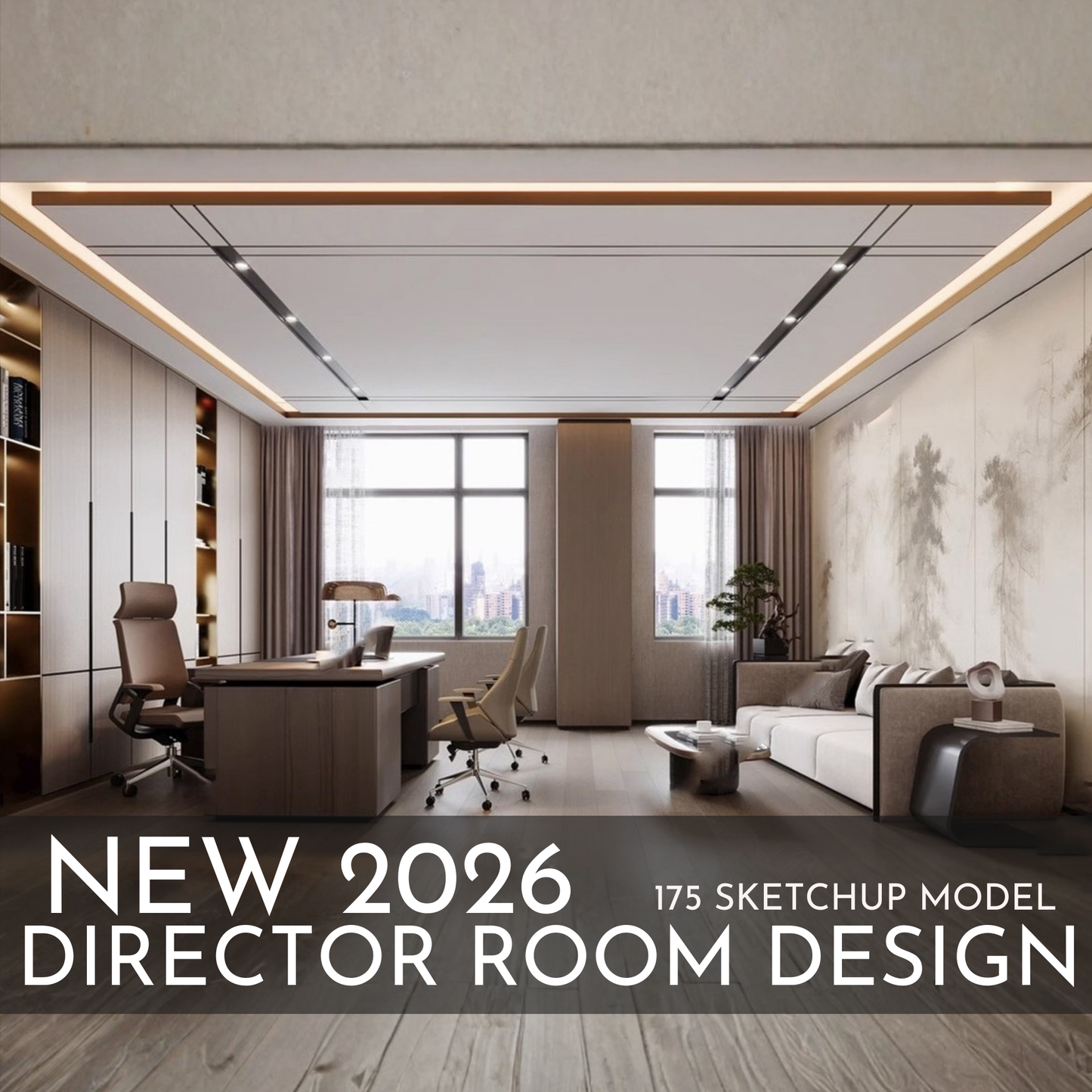Director Room Design | 175 SketchUp 3D Models | Office Interior Asset Full Bundle