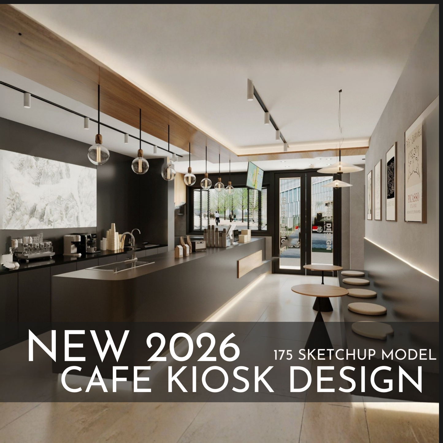 175 Cafe Kiosk Design SketchUp 3D Models | 2026 New Design | Interior Asset Pack