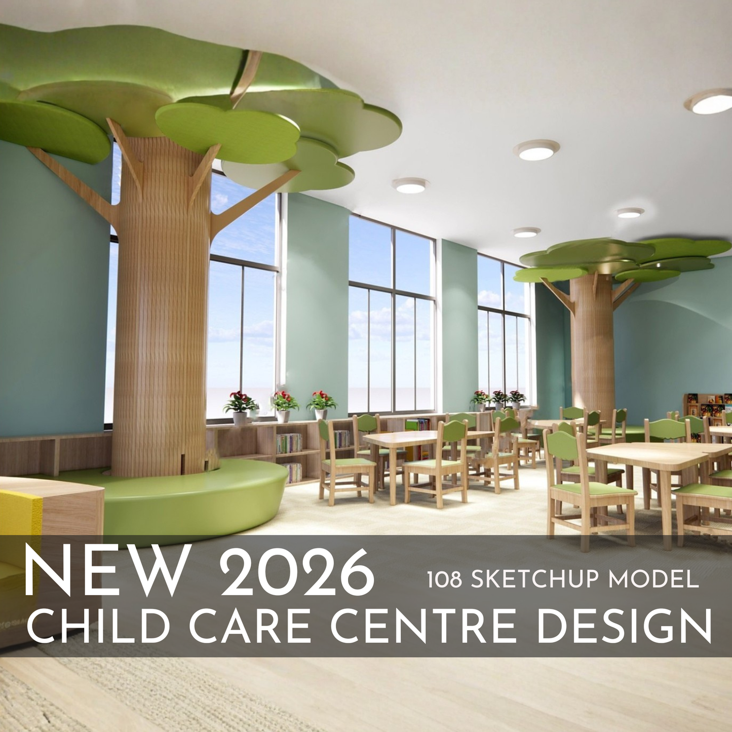 2026 New Child Care Design | 108 SketchUp 3D Models | Interior Asset Pack