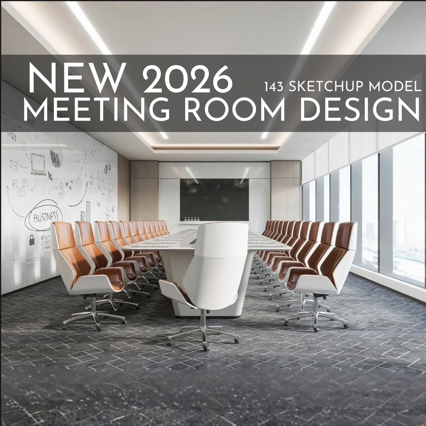 Meeting Room Design | 143 SketchUp 3D Models | Office Interior Asset Full Bundle