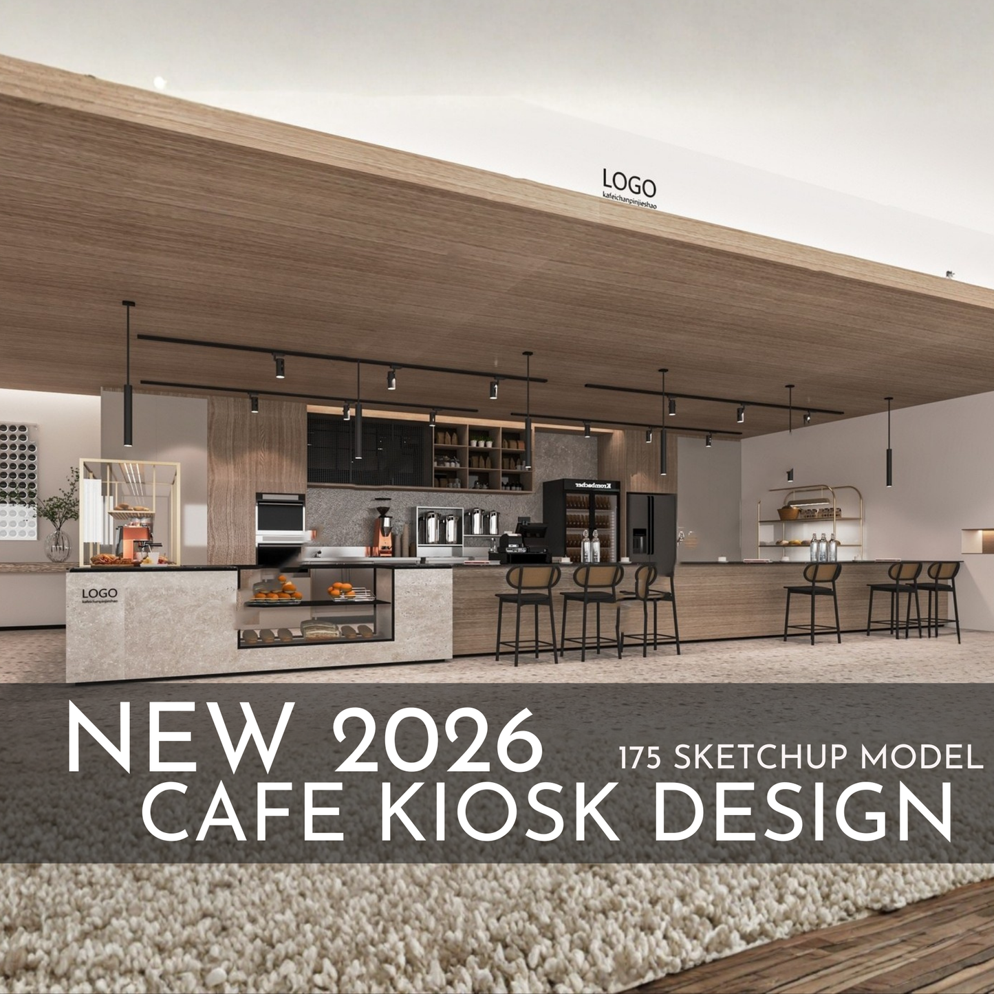 175 Cafe Kiosk Design SketchUp 3D Models | 2026 New Design | Interior Asset Pack