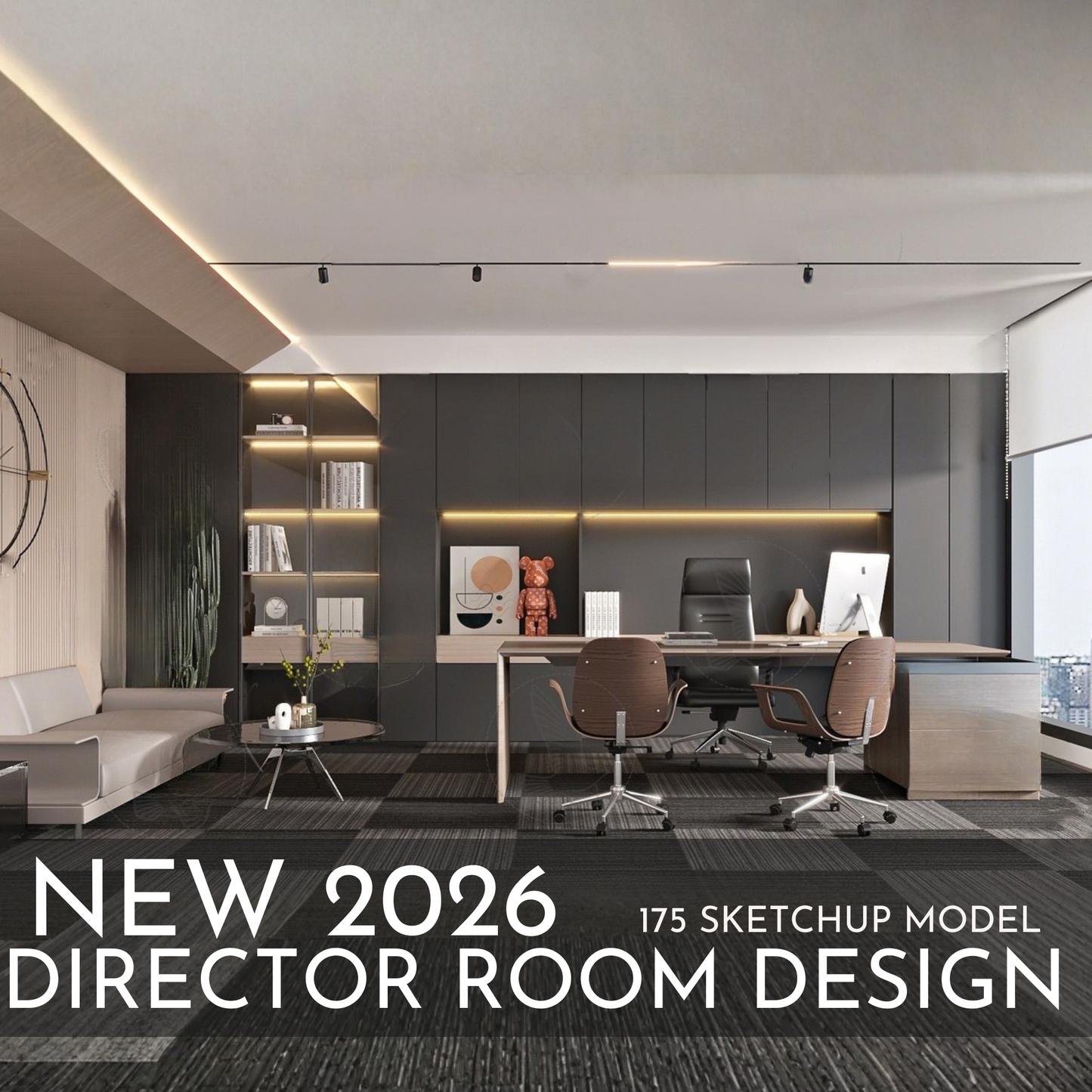 Director Room Design | 175 SketchUp 3D Models | Office Interior Asset Full Bundle