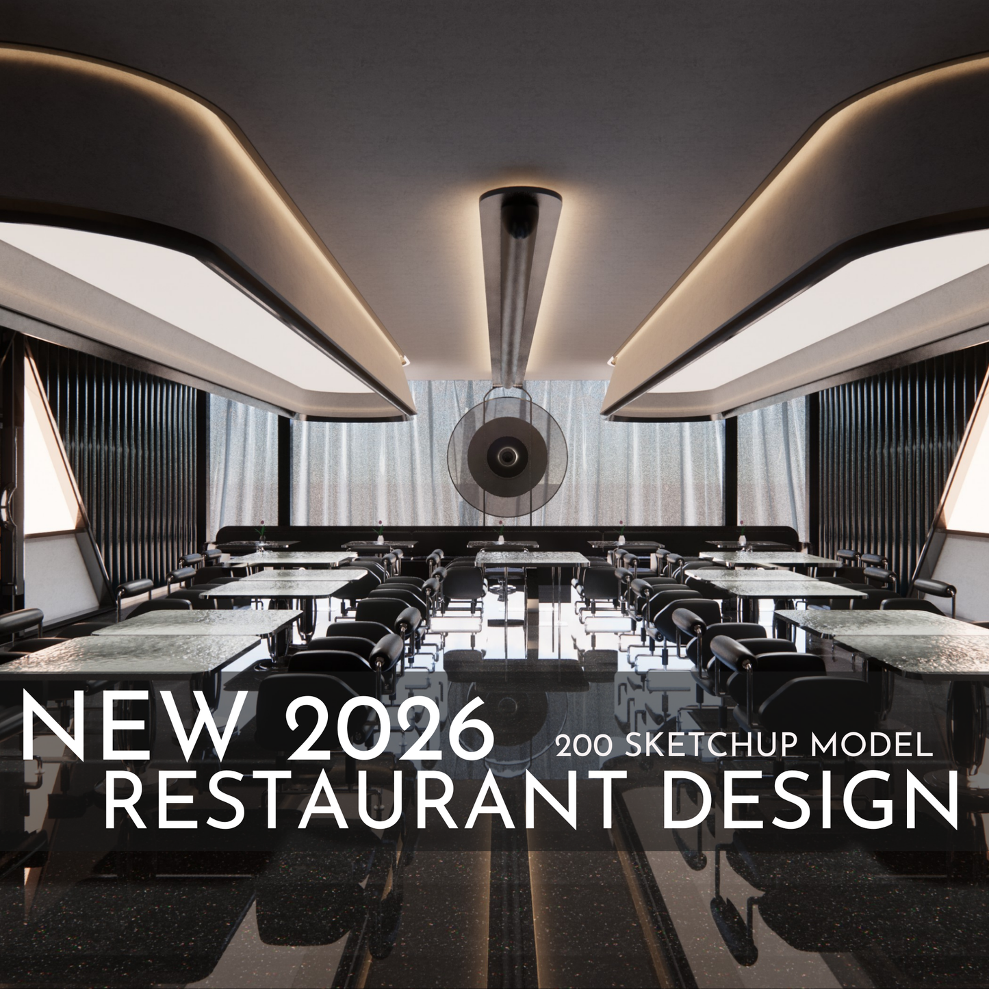 2026 NEW! 200 Restaurant - Sketchup 3D Hotel Room Interior Design Model