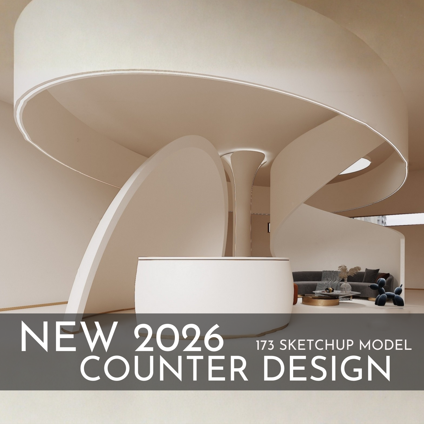 Counter Design | 173 SketchUp 3D Models | Commercial Interior Asset Full Bundle