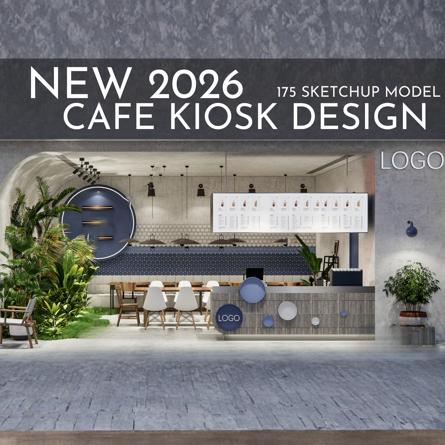 175 Cafe Kiosk Design SketchUp 3D Models | 2026 New Design | Interior Asset Pack