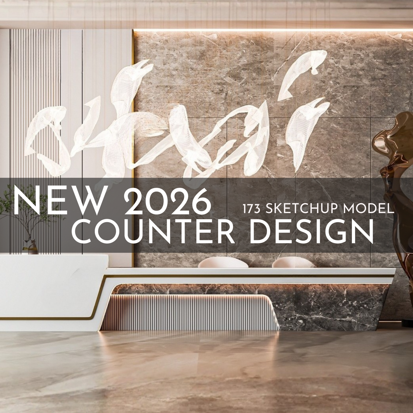 Counter Design | 173 SketchUp 3D Models | Commercial Interior Asset Full Bundle