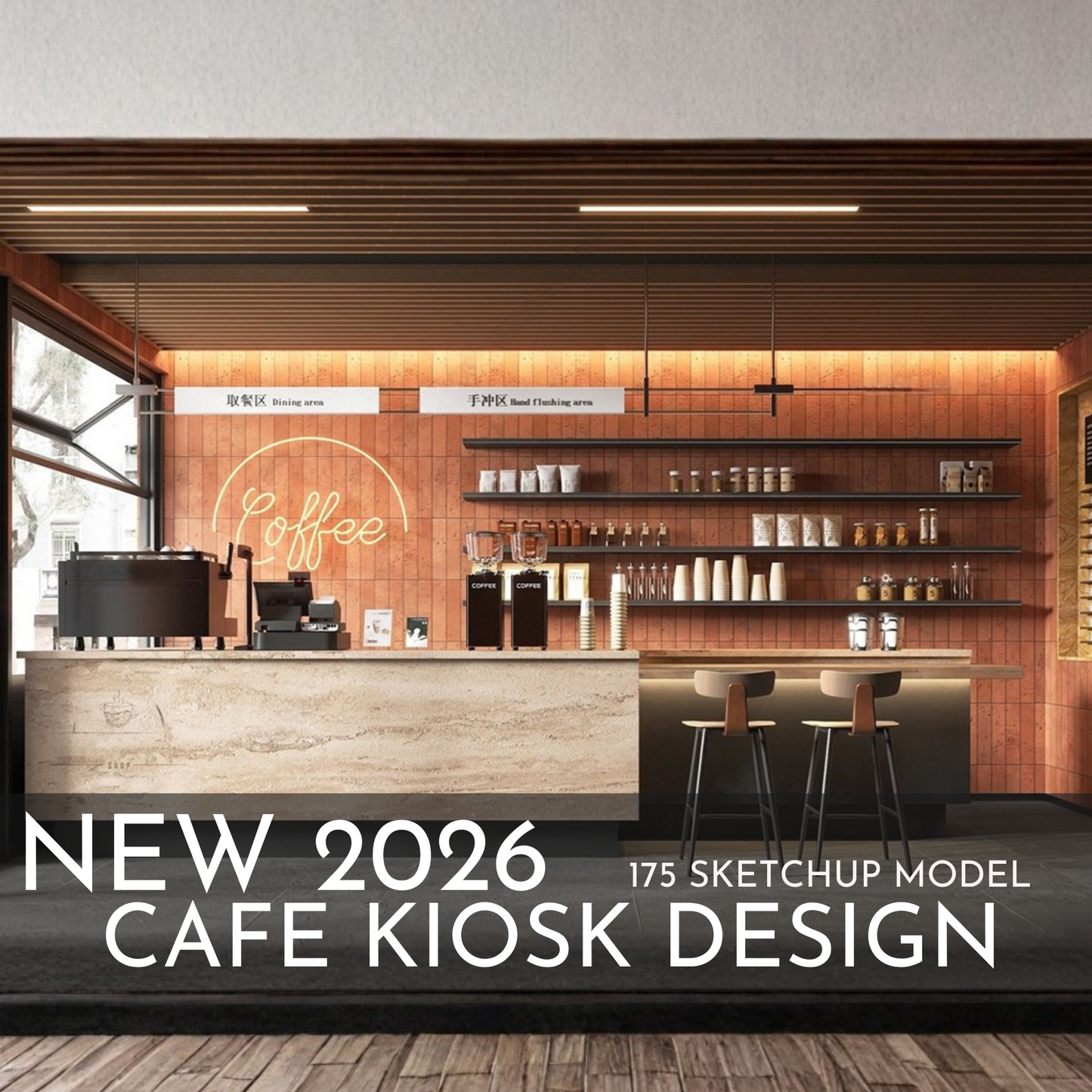 175 Cafe Kiosk Design SketchUp 3D Models | 2026 New Design | Interior Asset Pack