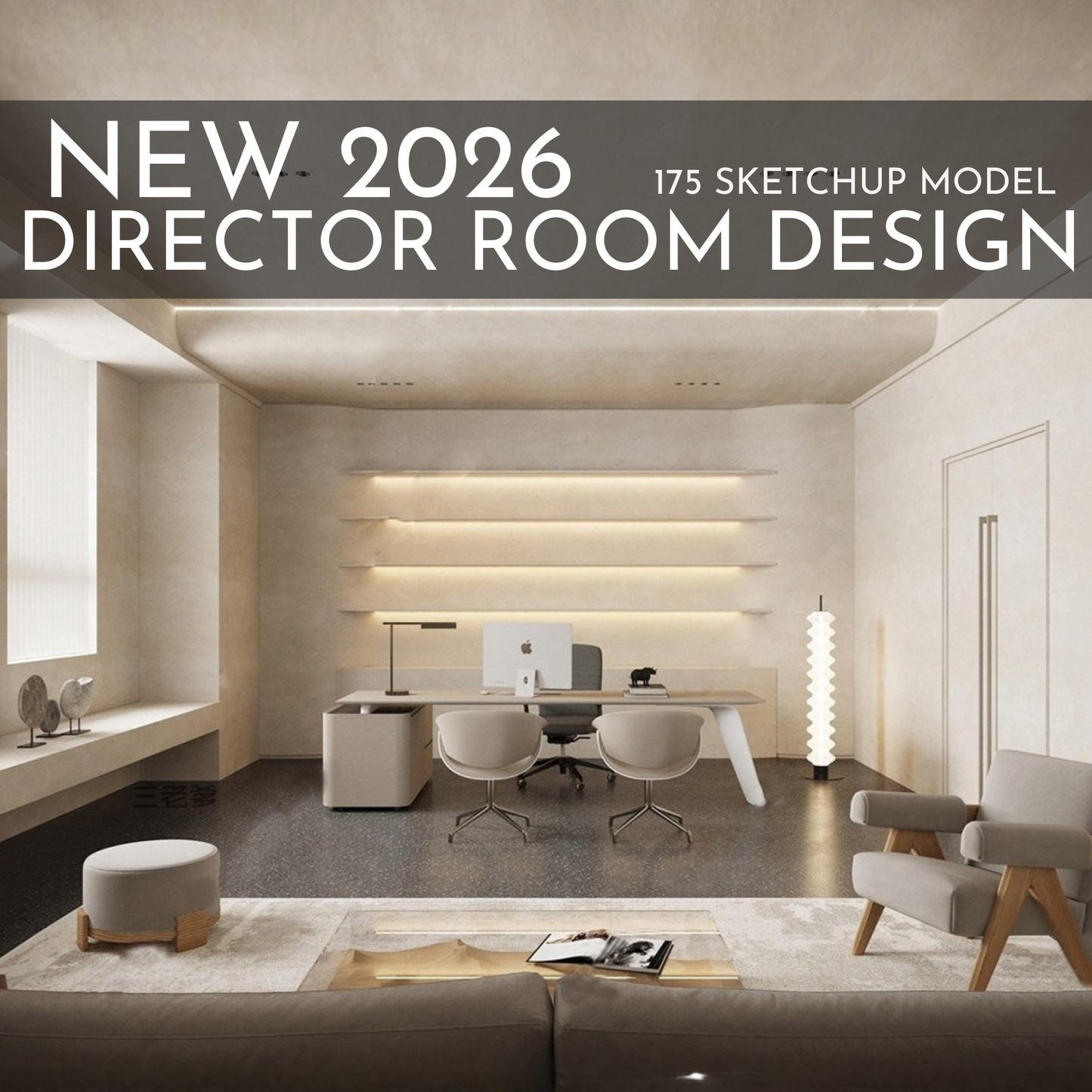Director Room Design | 175 SketchUp 3D Models | Office Interior Asset Full Bundle