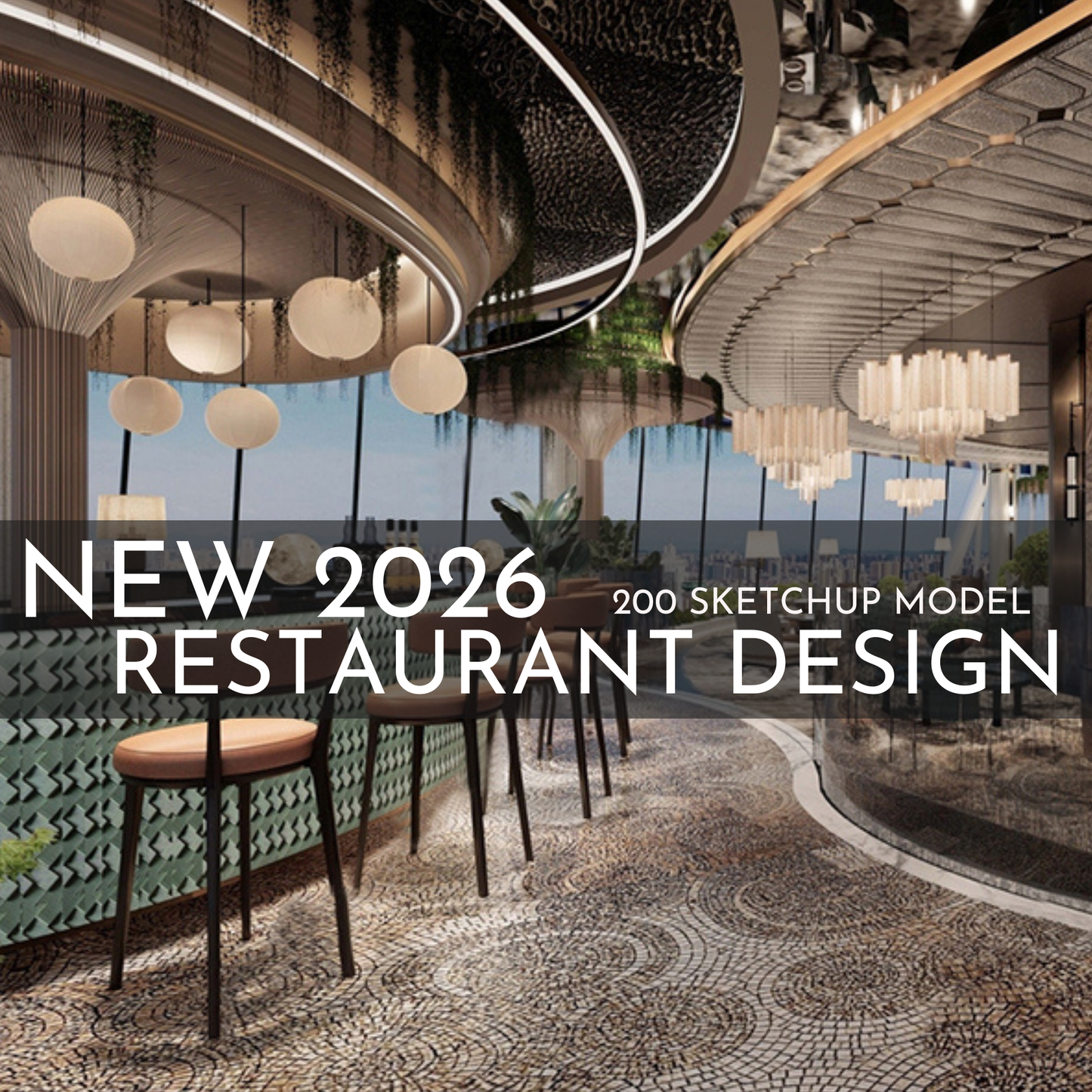 2026 NEW! 200 Restaurant - Sketchup 3D Hotel Room Interior Design Model