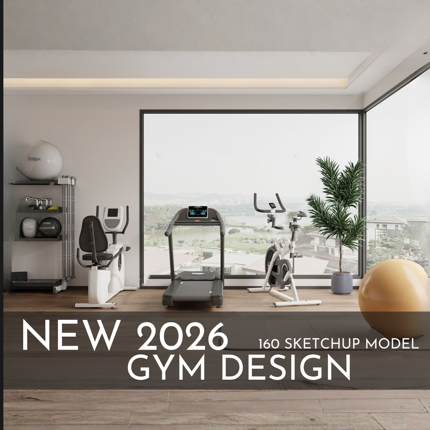Gym Design | 160 SketchUp 3D Models | Commercial Interior Asset Full Bundle