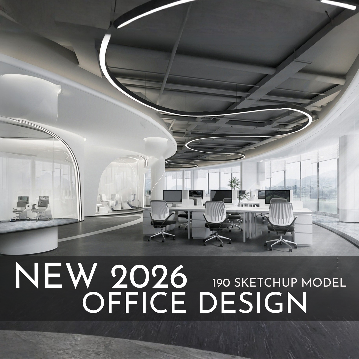 Office Design | 190 SketchUp 3D Models | Corporate Interior Asset Full Bundle