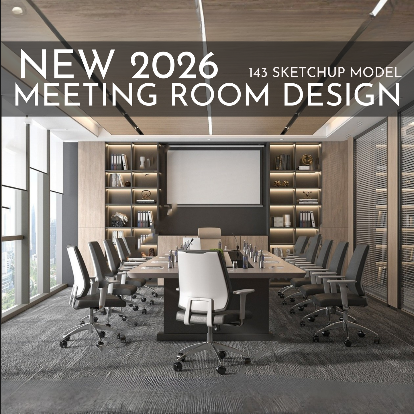 Meeting Room Design | 143 SketchUp 3D Models | Office Interior Asset Full Bundle