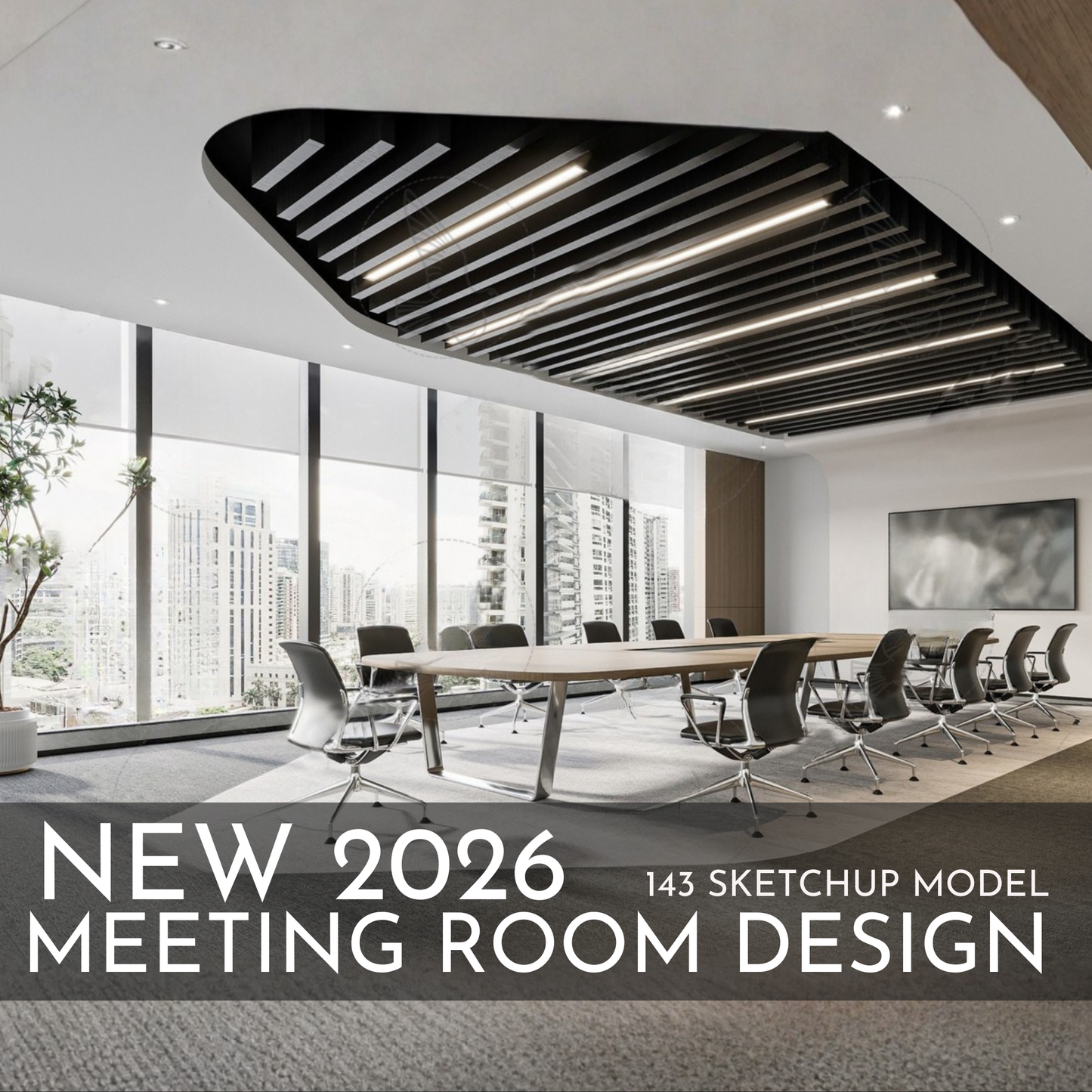 Meeting Room Design | 143 SketchUp 3D Models | Office Interior Asset Full Bundle