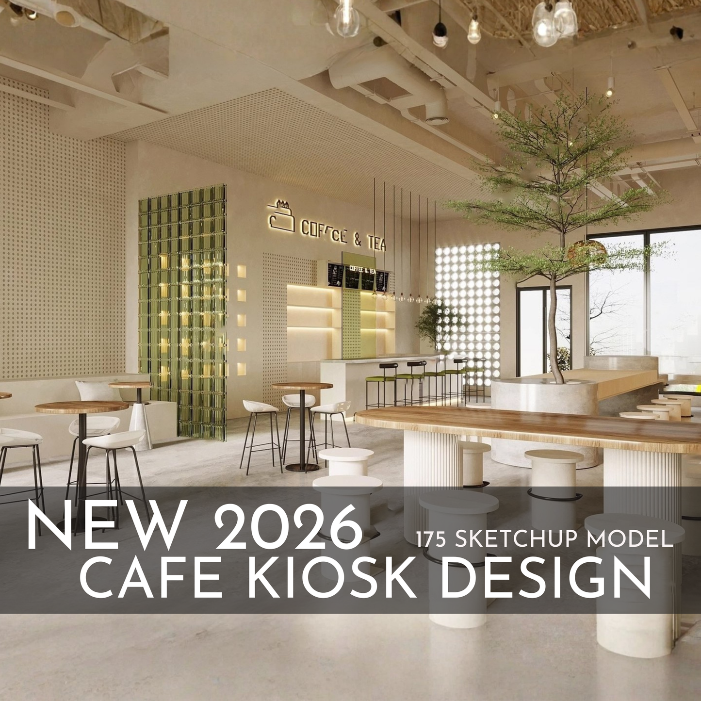 175 Cafe Kiosk Design SketchUp 3D Models | 2026 New Design | Interior Asset Pack