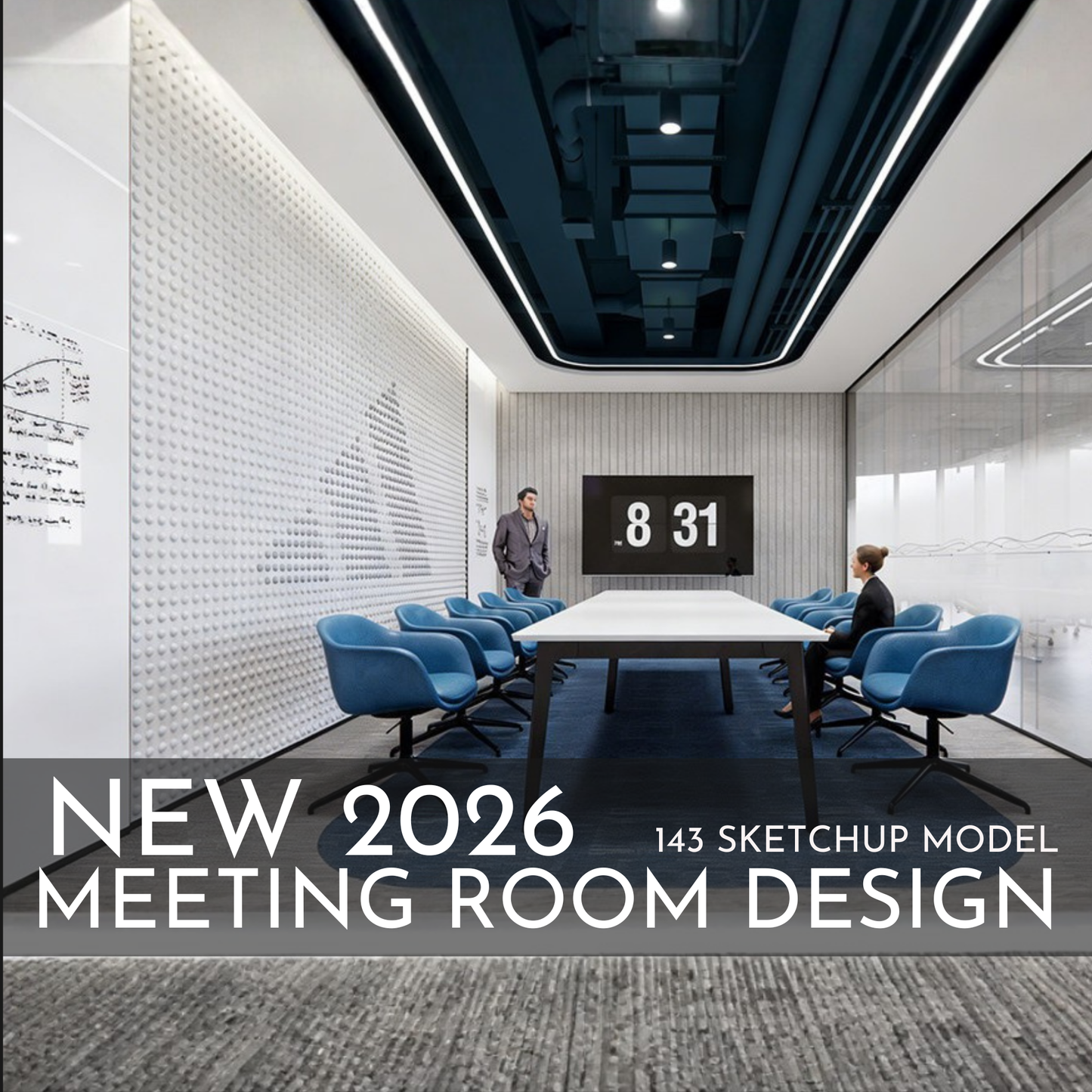 Meeting Room Design | 143 SketchUp 3D Models | Office Interior Asset Full Bundle