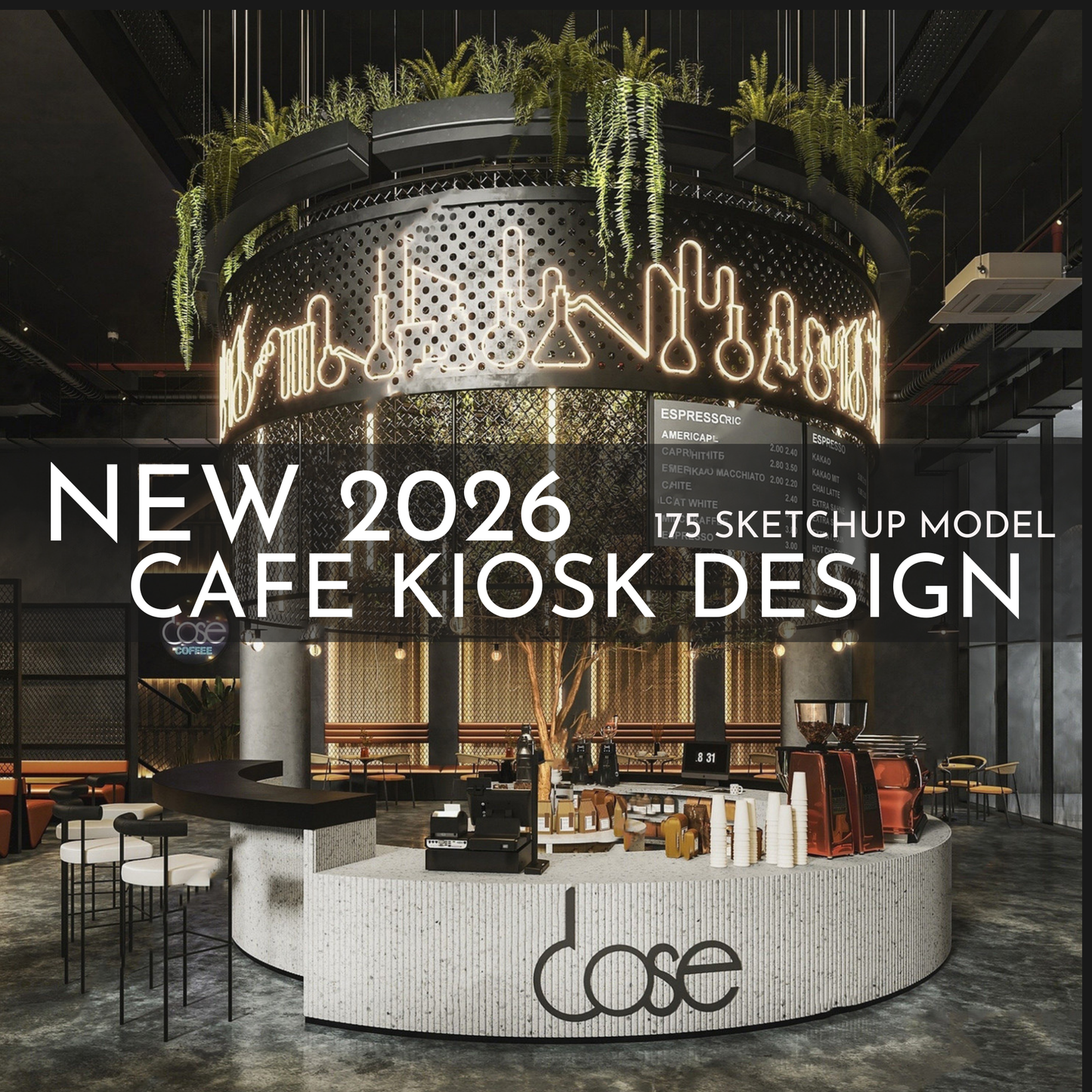 175 Cafe Kiosk Design SketchUp 3D Models | 2026 New Design | Interior Asset Pack