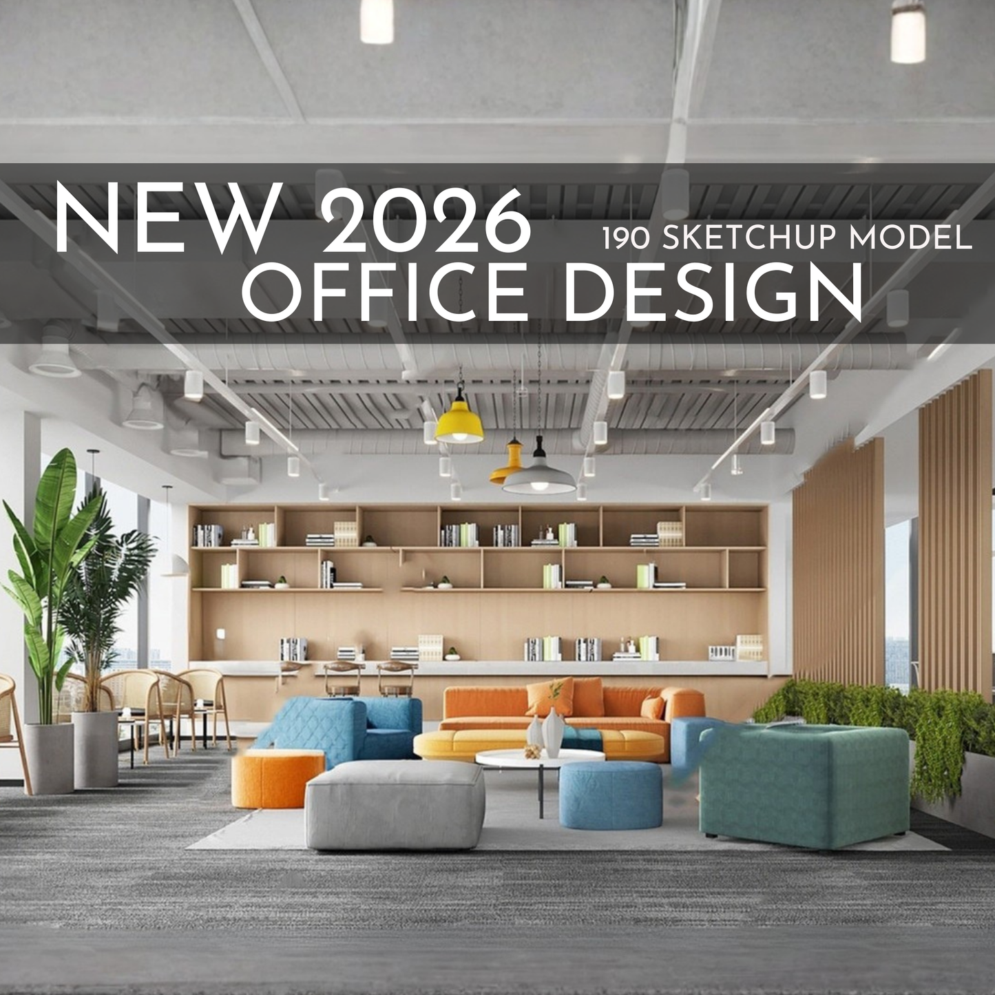 Office Design | 190 SketchUp 3D Models | Corporate Interior Asset Full Bundle