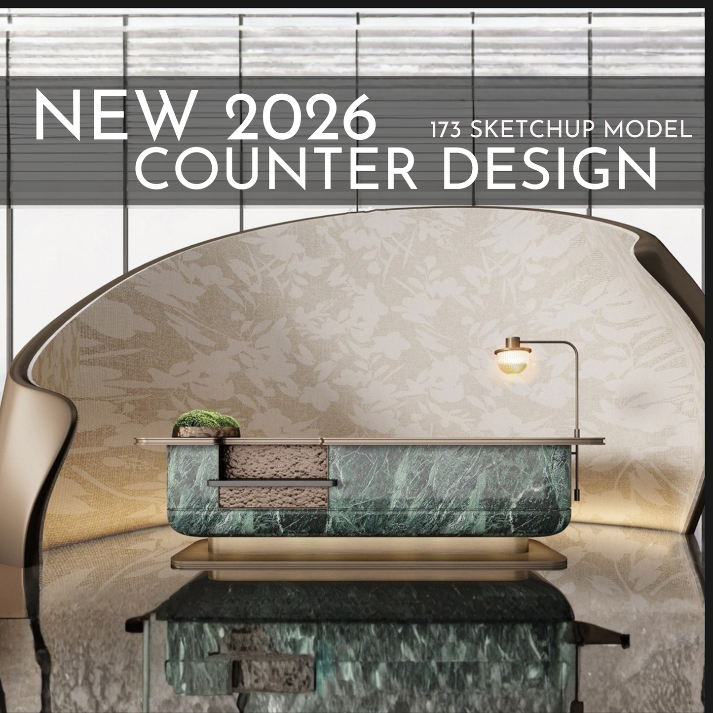 Counter Design | 173 SketchUp 3D Models | Commercial Interior Asset Full Bundle