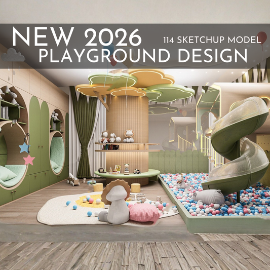 Playground Design | 114 SketchUp 3D Models | Interior & Outdoor Asset Full Bundle