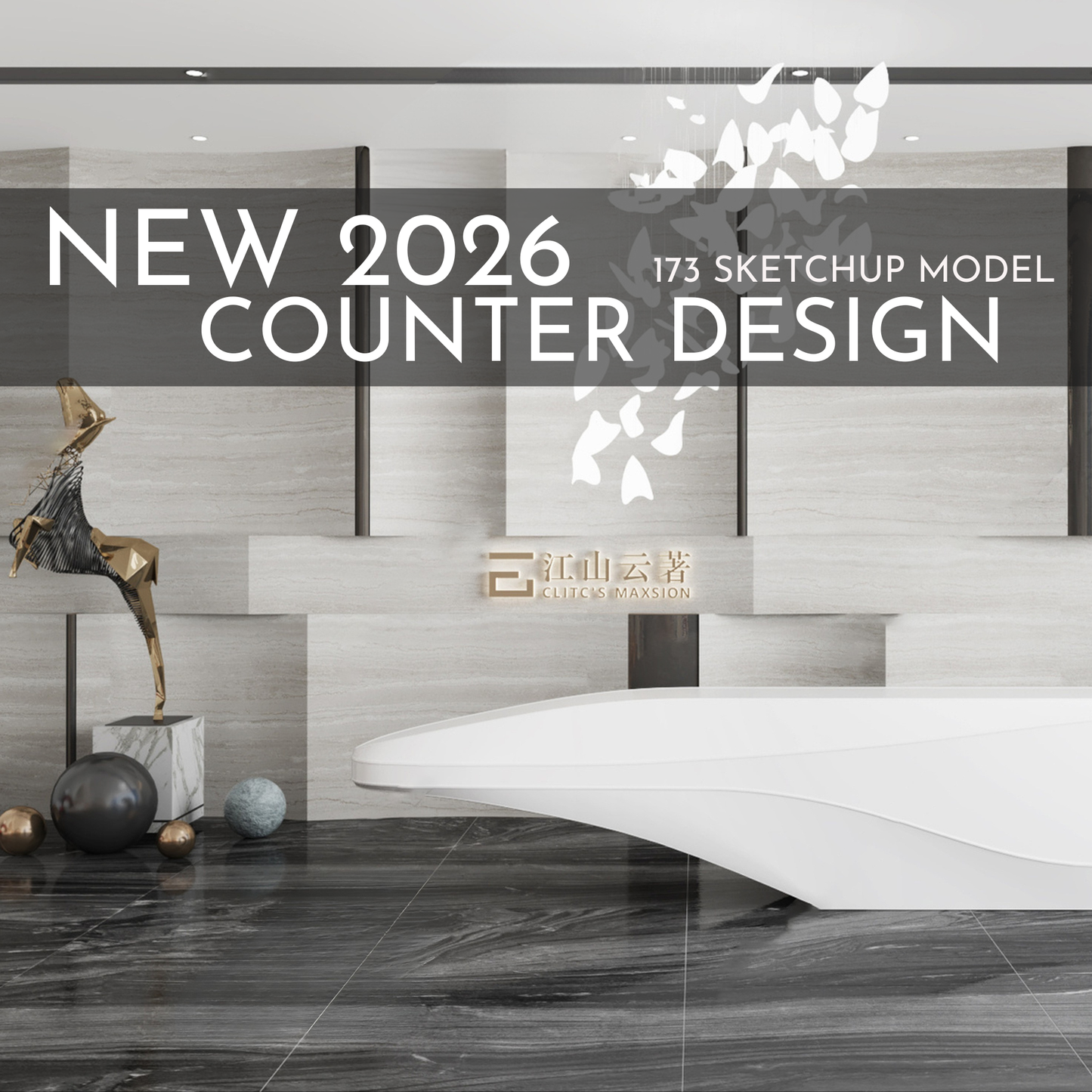 Counter Design | 173 SketchUp 3D Models | Commercial Interior Asset Full Bundle