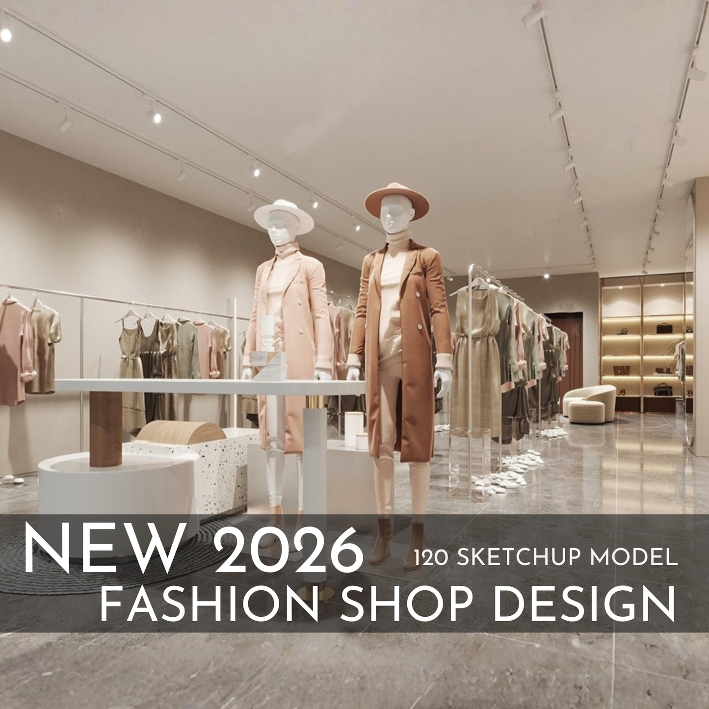 Fashion Shop Design | 120 SketchUp 3D Models | Retail Interior Full Bundle