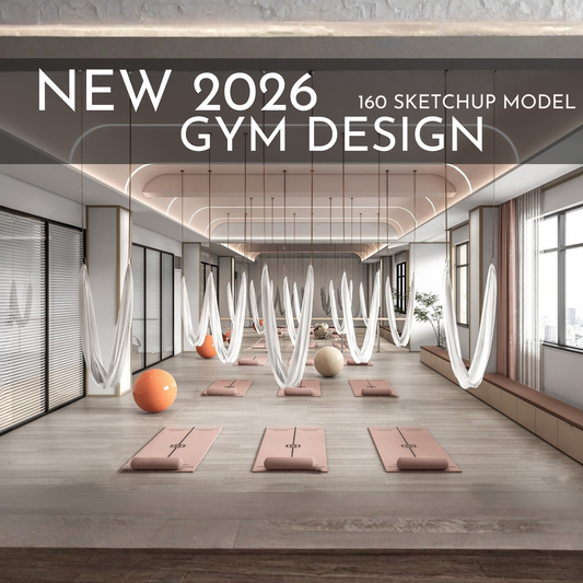 Gym Design | 160 SketchUp 3D Models | Commercial Interior Asset Full Bundle