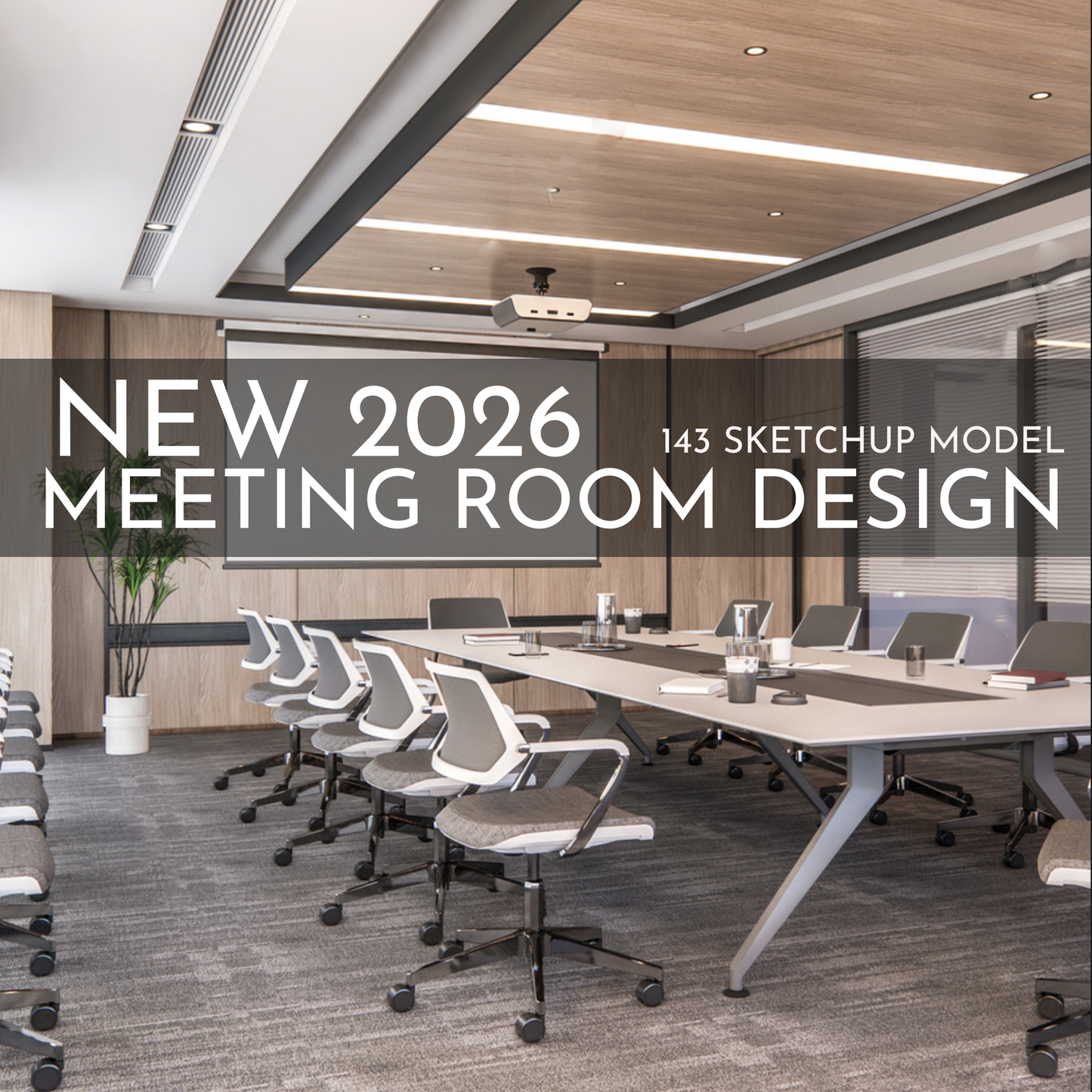 Meeting Room Design | 143 SketchUp 3D Models | Office Interior Asset Full Bundle
