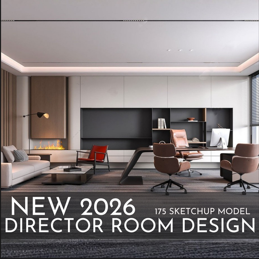 Director Room Design | 175 SketchUp 3D Models | Office Interior Asset Full Bundle