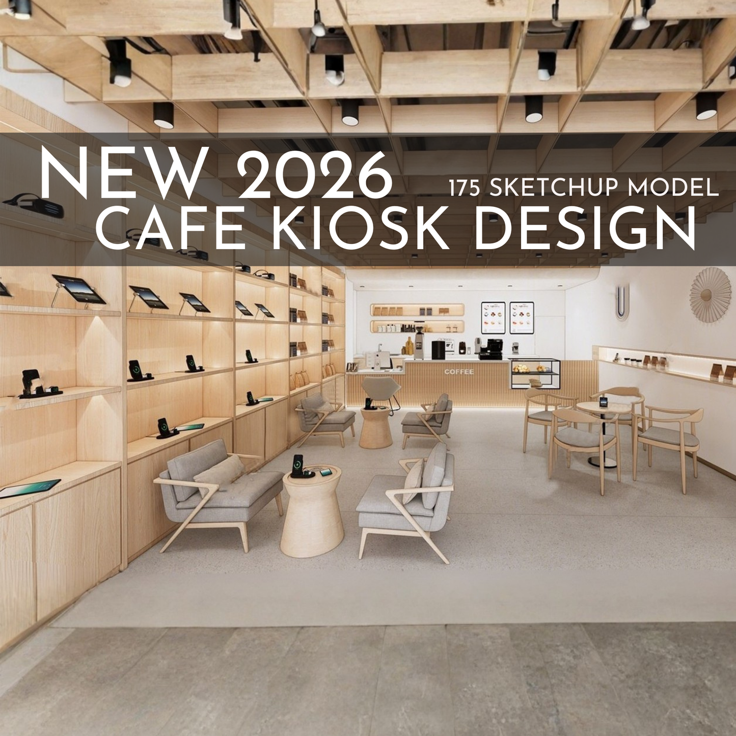 175 Cafe Kiosk Design SketchUp 3D Models | 2026 New Design | Interior Asset Pack