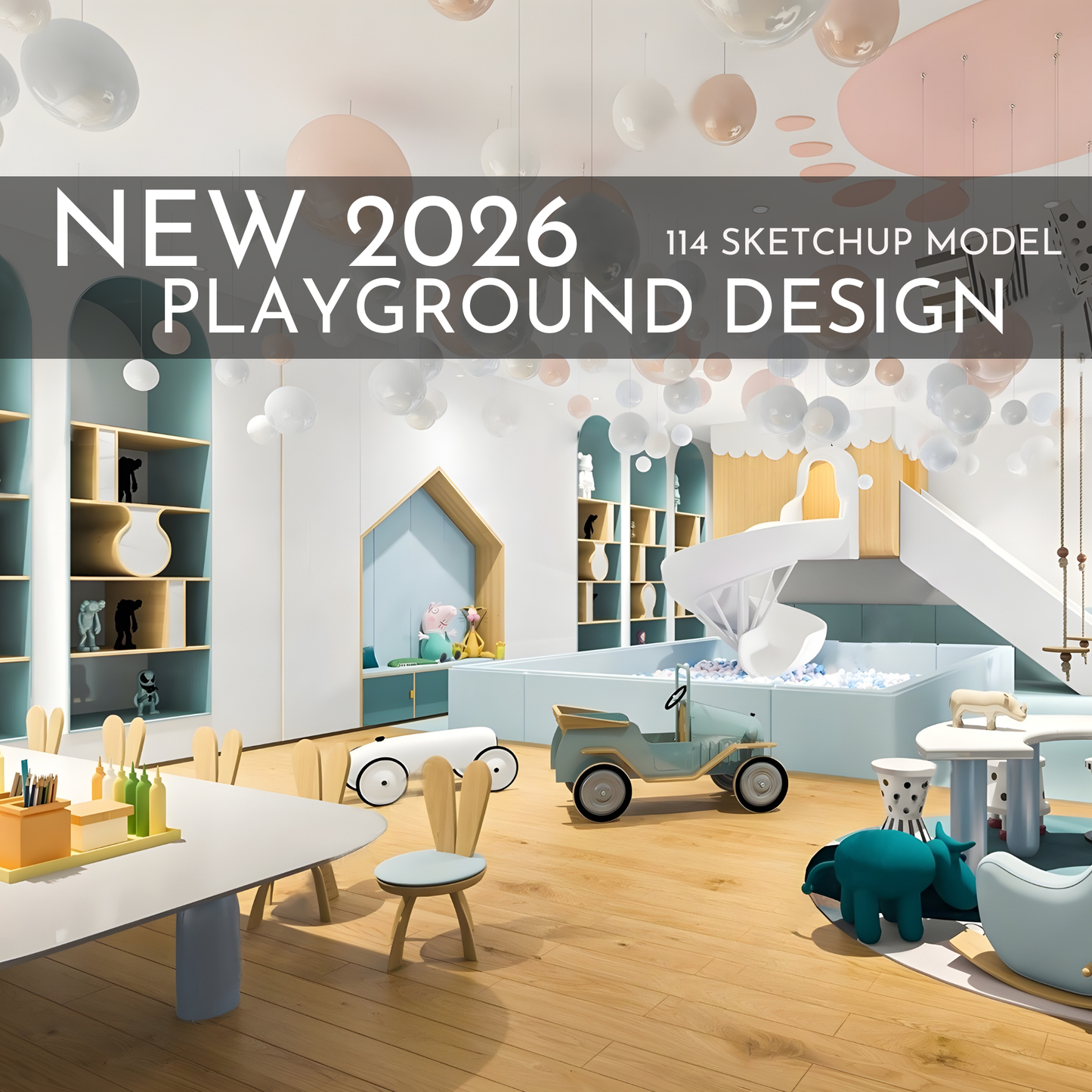 Playground Design | 114 SketchUp 3D Models | Interior & Outdoor Asset Full Bundle