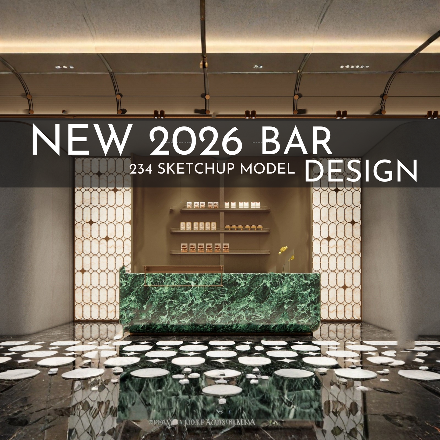 2026 NEW!  234 BAR PUB - Sketchup 3D Hotel Room Interior Design Model