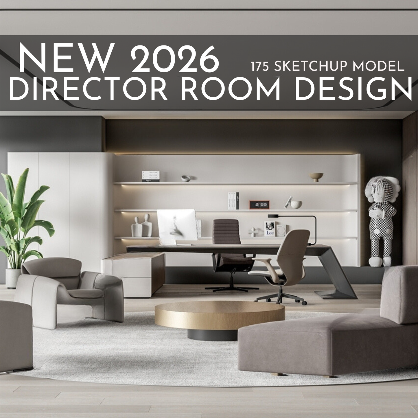 Director Room Design | 175 SketchUp 3D Models | Office Interior Asset Full Bundle