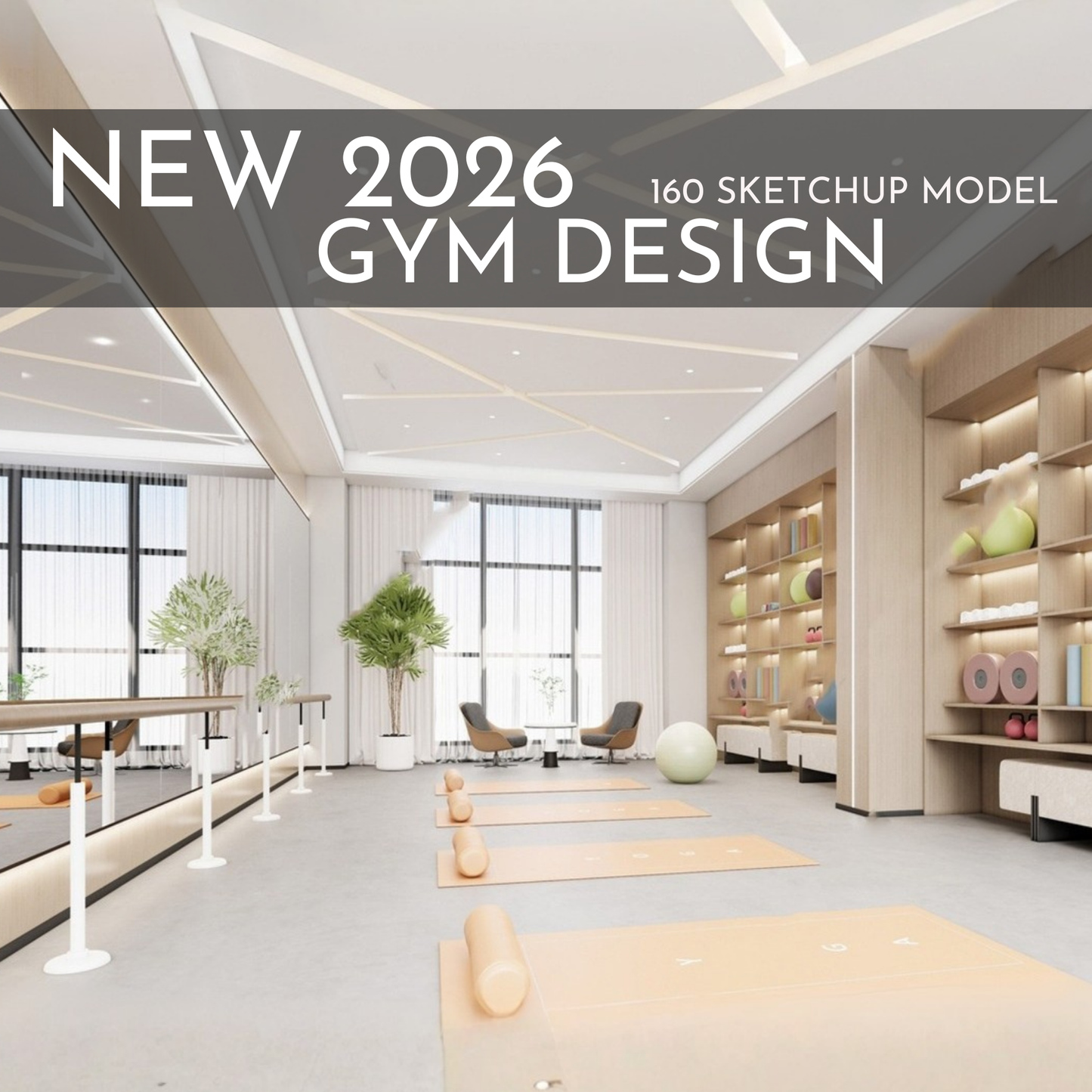 Gym Design | 160 SketchUp 3D Models | Commercial Interior Asset Full Bundle