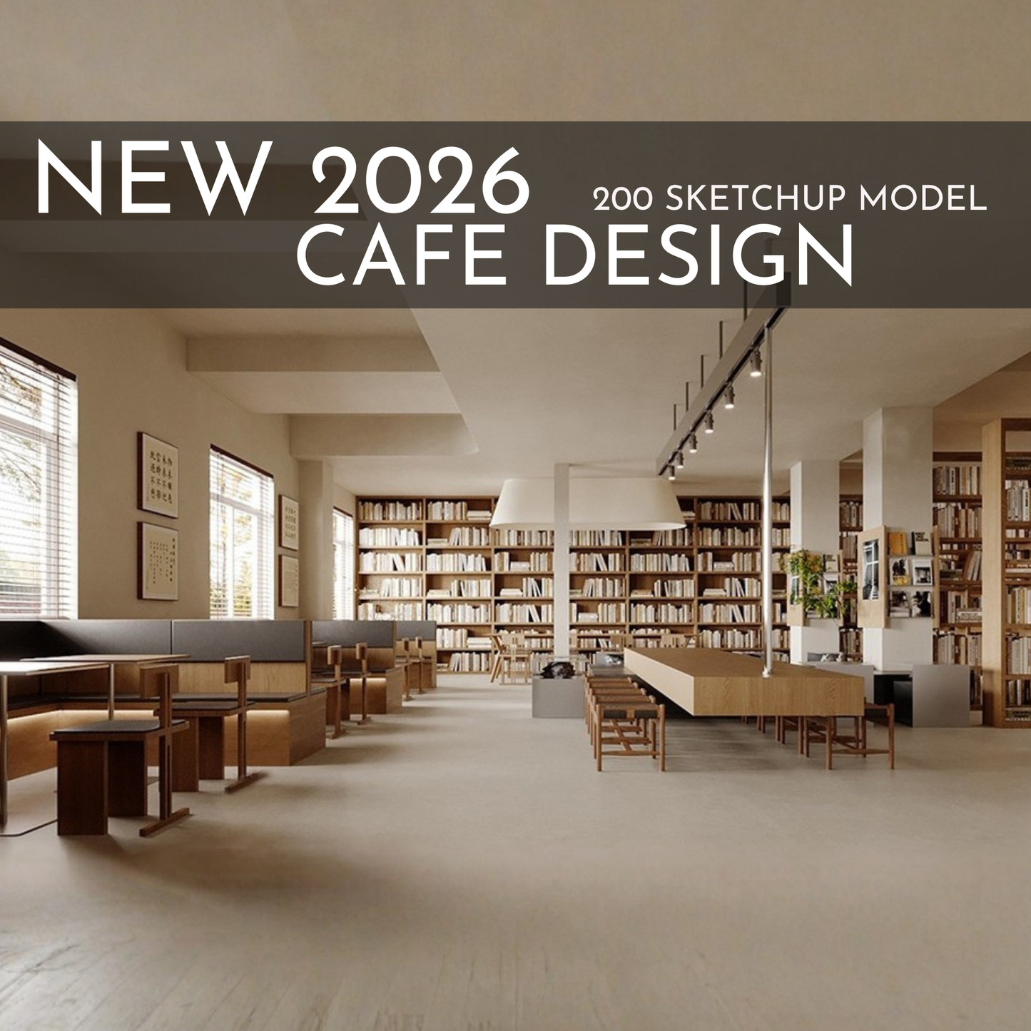 2026 NEW!  200 CAFE  - Sketchup 3D CAFE Interior Design Model