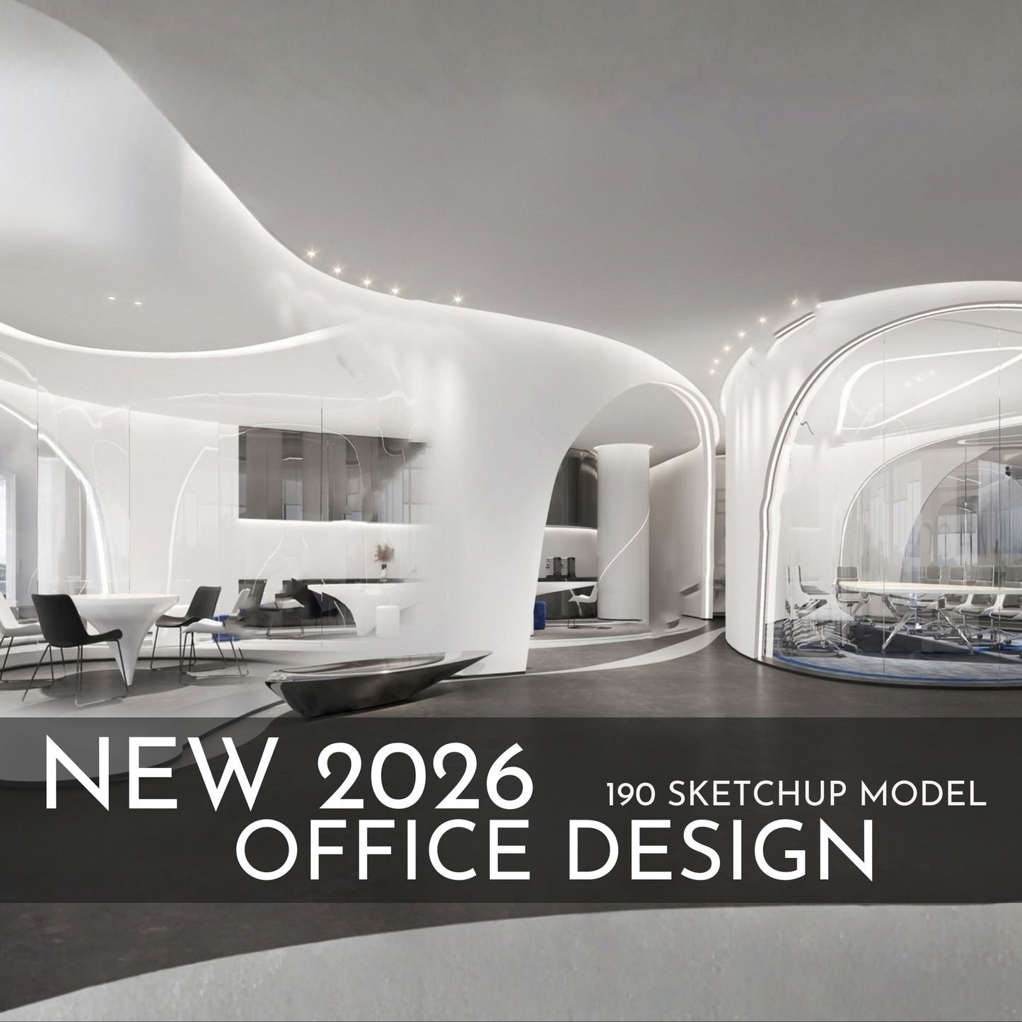 Office Design | 190 SketchUp 3D Models | Corporate Interior Asset Full Bundle