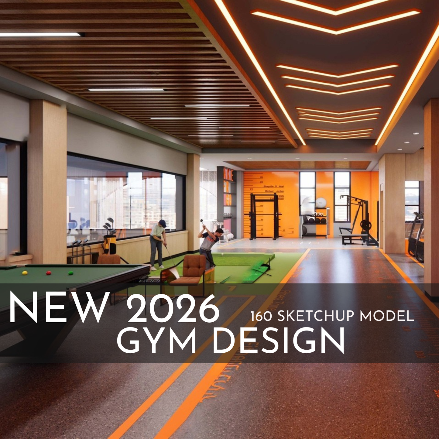 Gym Design | 160 SketchUp 3D Models | Commercial Interior Asset Full Bundle