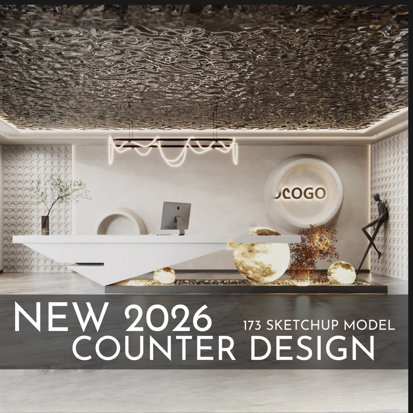 Counter Design | 173 SketchUp 3D Models | Commercial Interior Asset Full Bundle