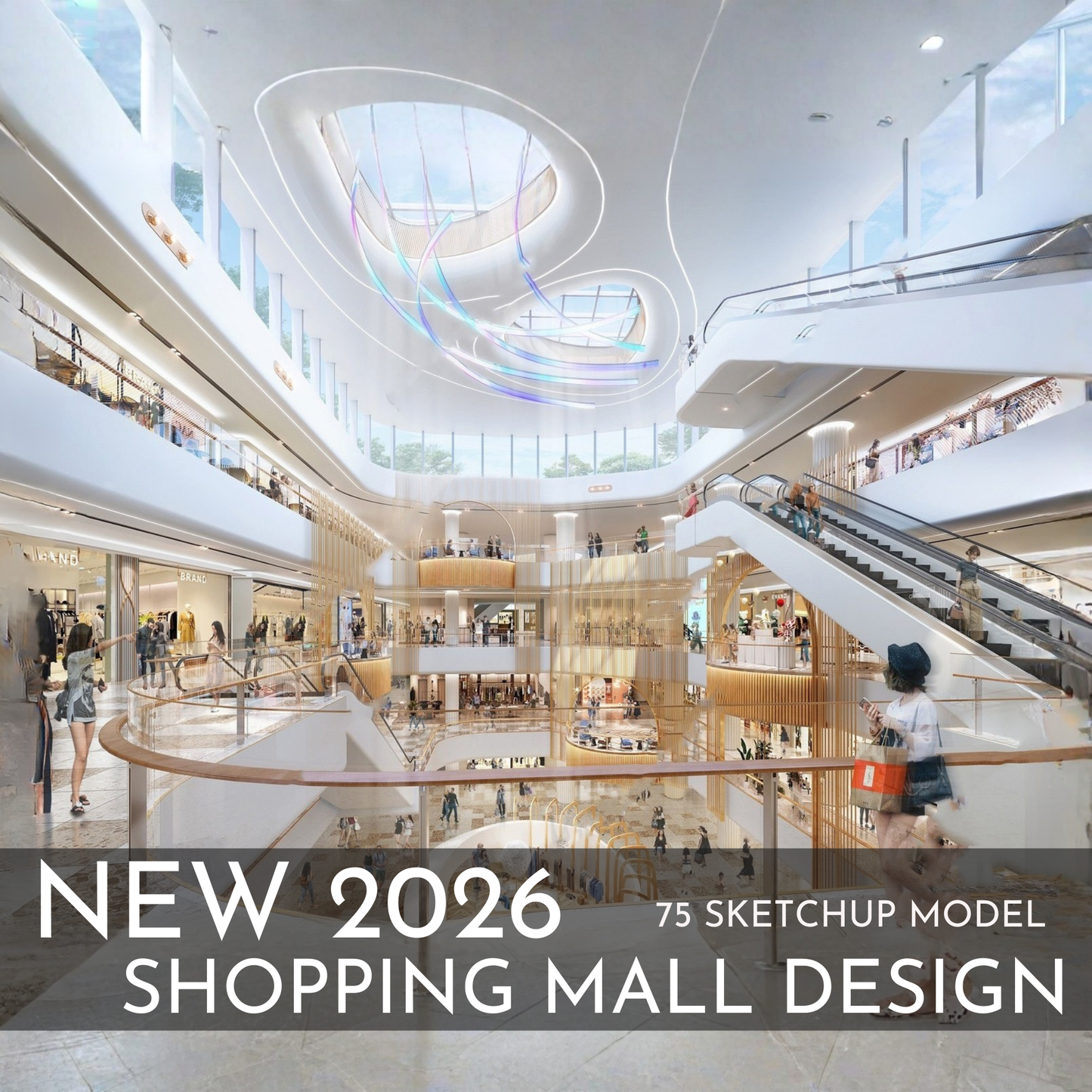 75 Shopping Mall Design SketchUp 3D Models | 2026 New Design | Interior Asset Pack