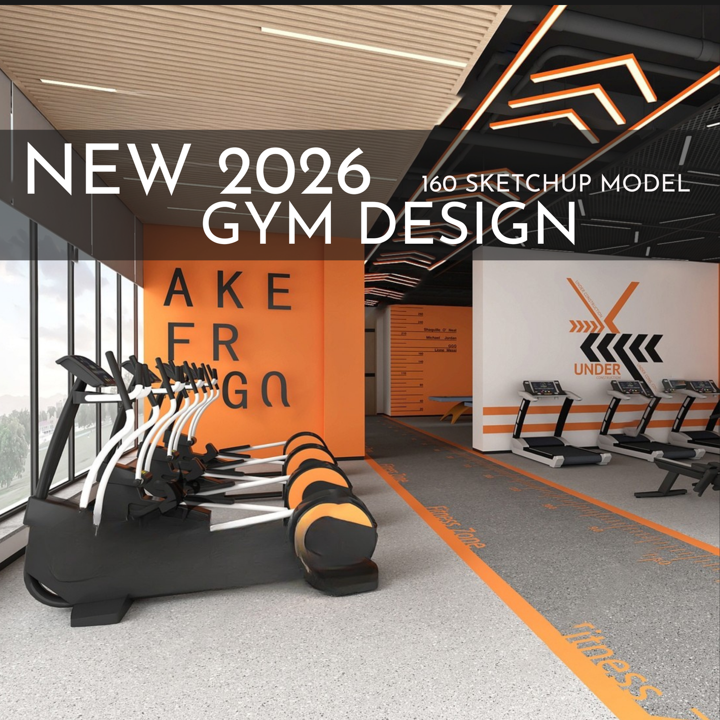 Gym Design | 160 SketchUp 3D Models | Commercial Interior Asset Full Bundle