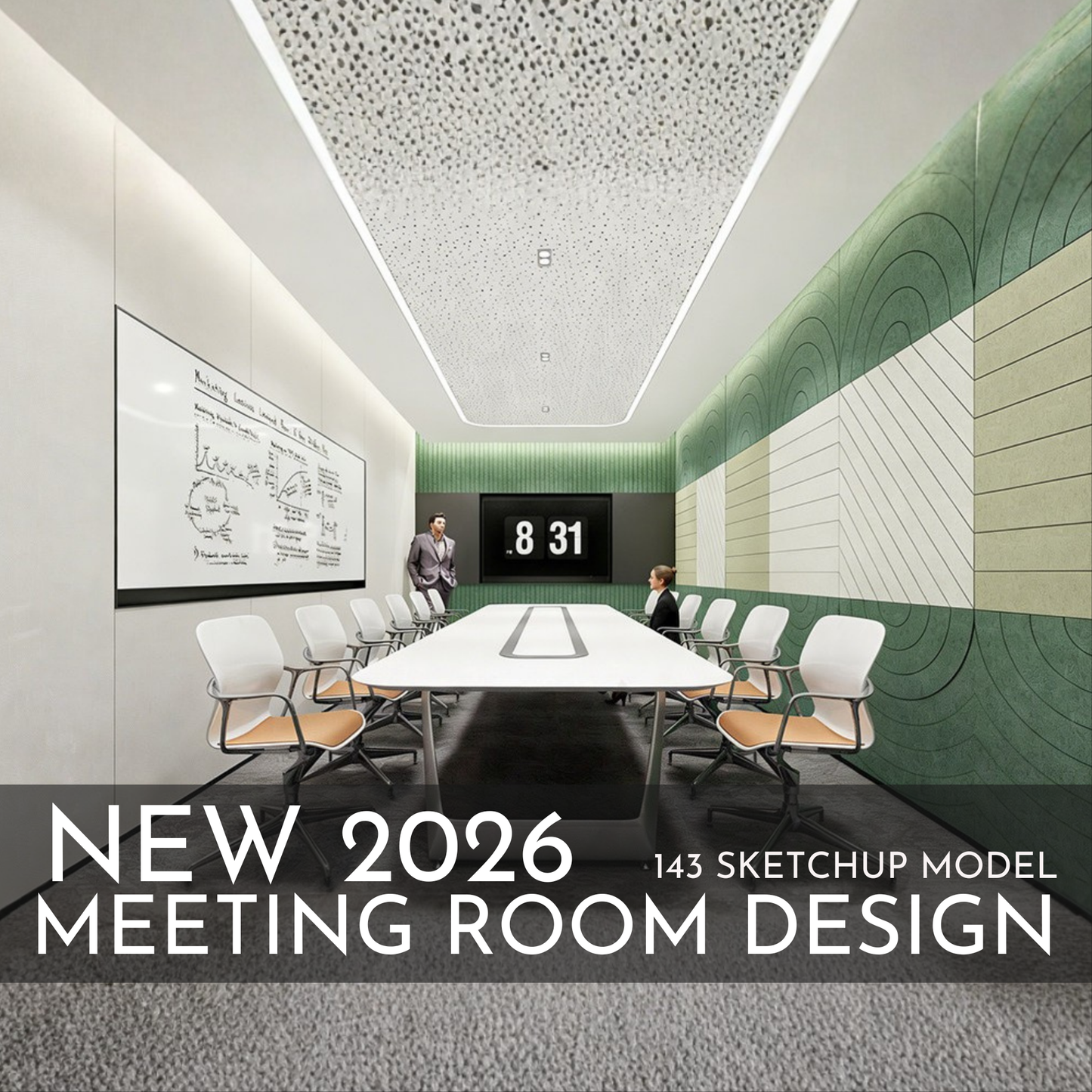 Meeting Room Design | 143 SketchUp 3D Models | Office Interior Asset Full Bundle