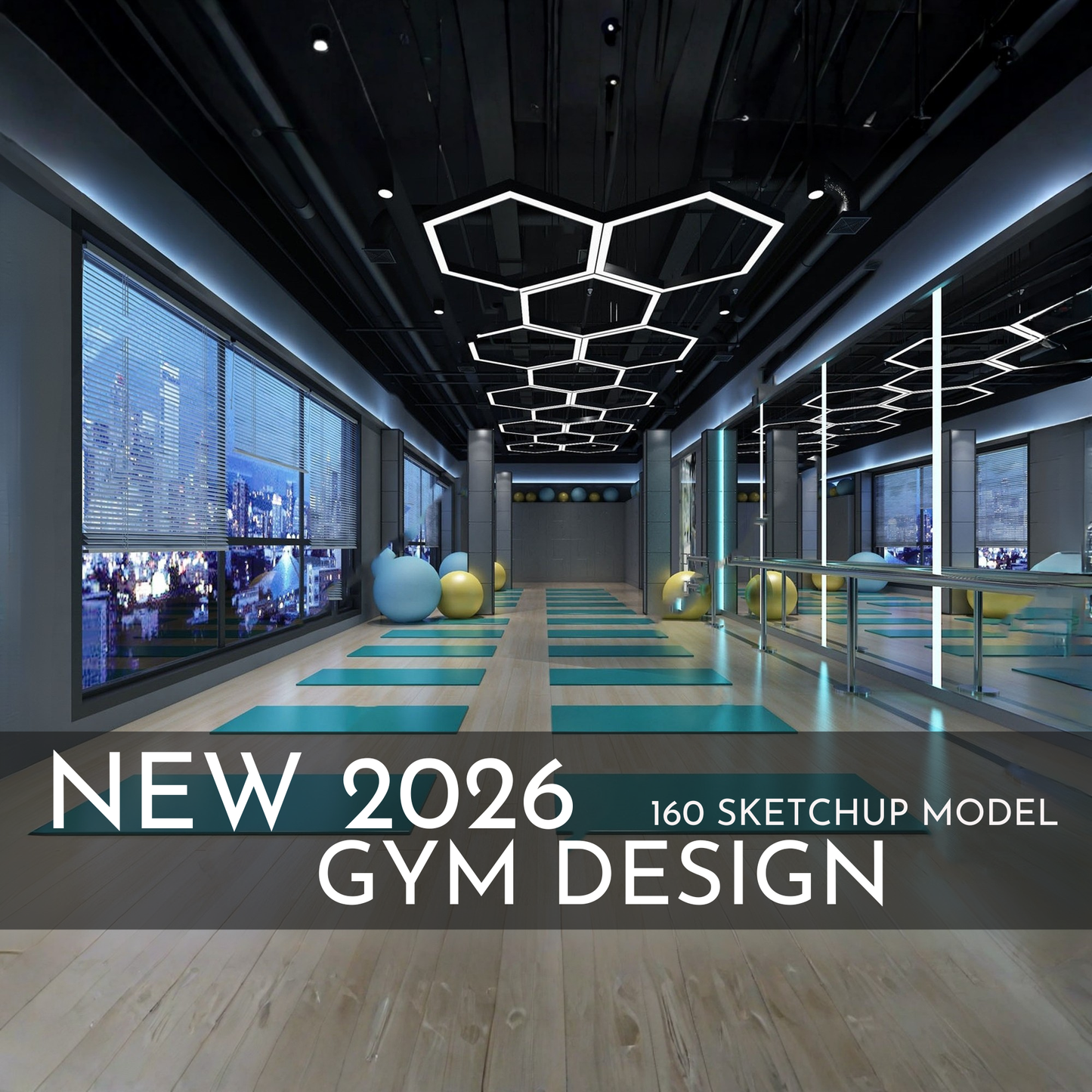 Gym Design | 160 SketchUp 3D Models | Commercial Interior Asset Full Bundle