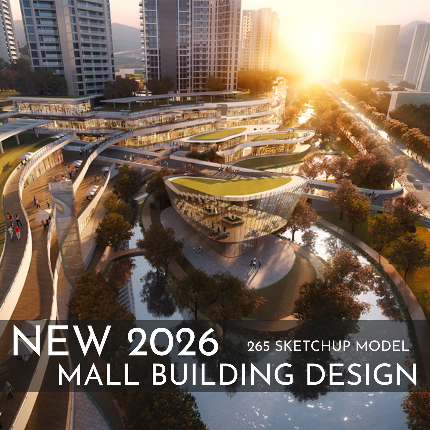 265 Mall Building SketchUp 3D Models | Commercial Interior Design Asset Pack