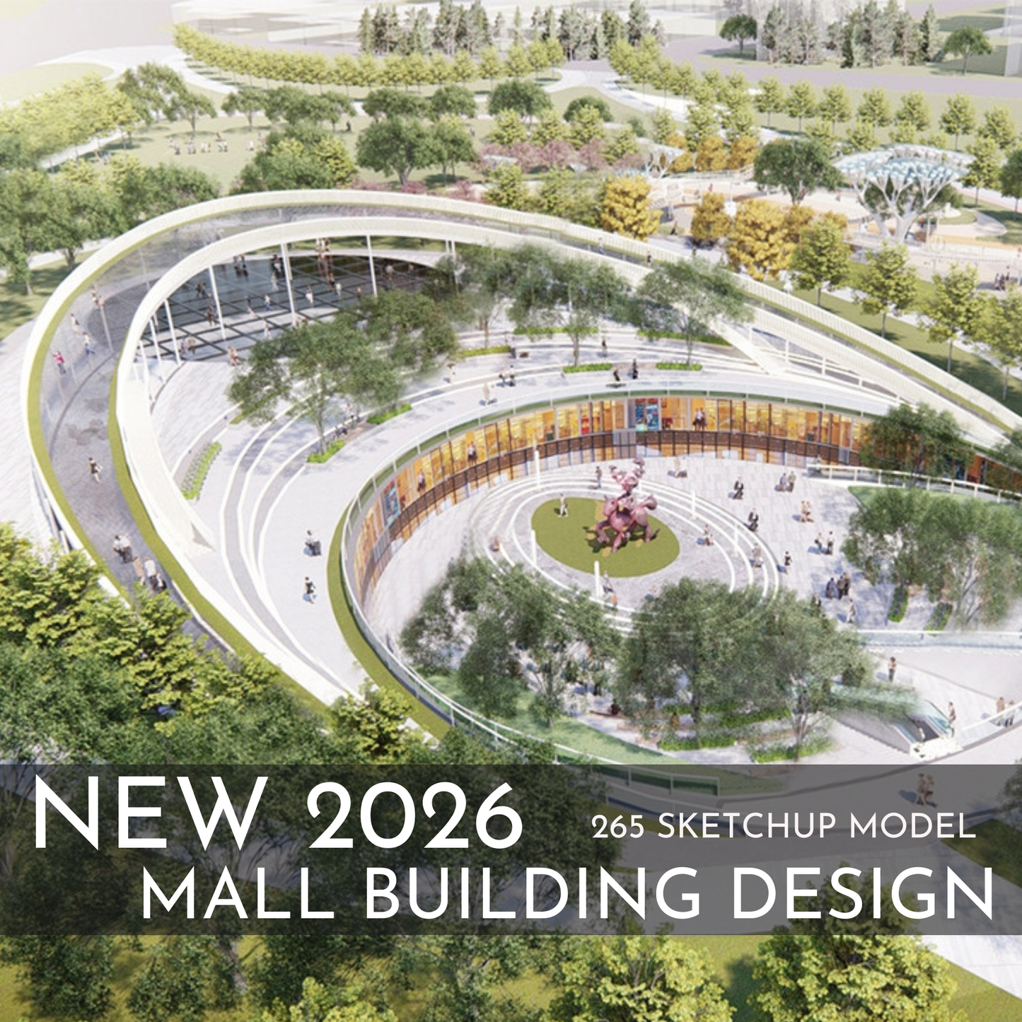 265 Mall Building SketchUp 3D Models | Commercial Interior Design Asset Pack