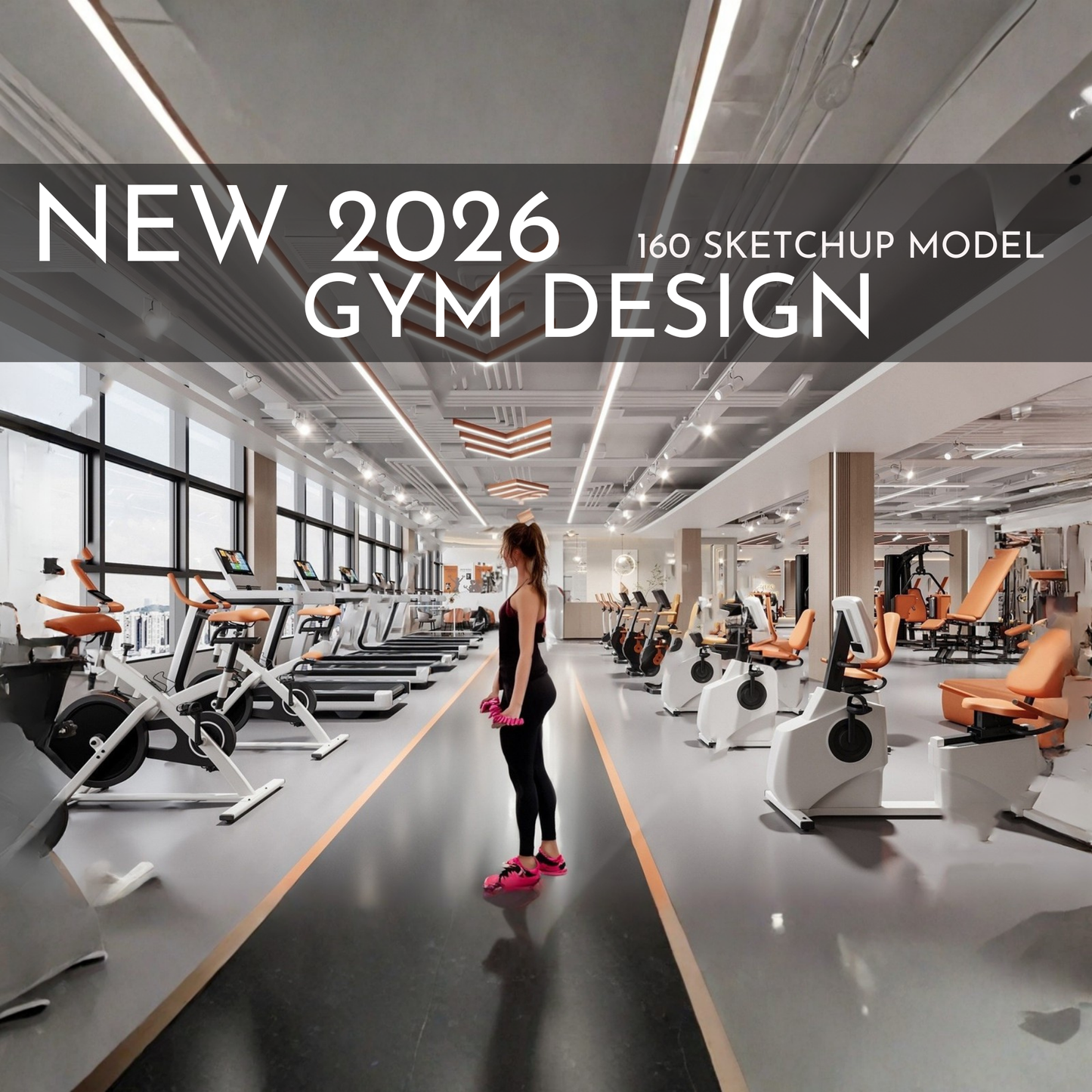 Gym Design | 160 SketchUp 3D Models | Commercial Interior Asset Full Bundle